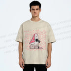 Unisex Cartoon Opossum Screaming Printed Washed Tee