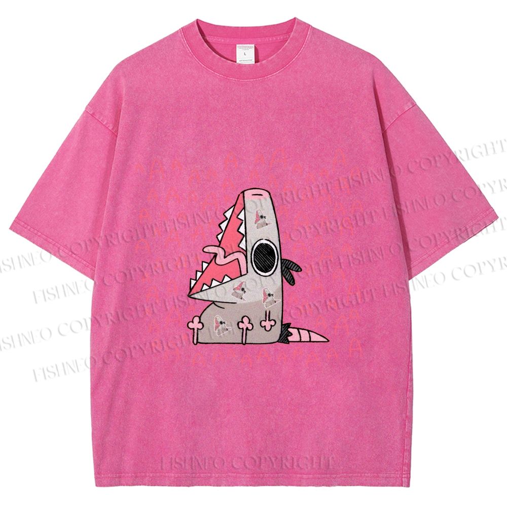 Unisex Cartoon Opossum Screaming Printed Washed Tee