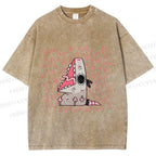 Unisex Cartoon Opossum Screaming Printed Washed Tee