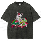 Unisex Opossum in Mess Printed Washed Tee