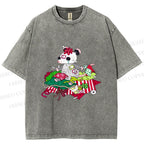 Unisex Opossum in Mess Printed Washed Tee
