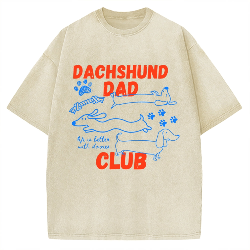 Dachshund Dad Club Vintage Washed T-shirt