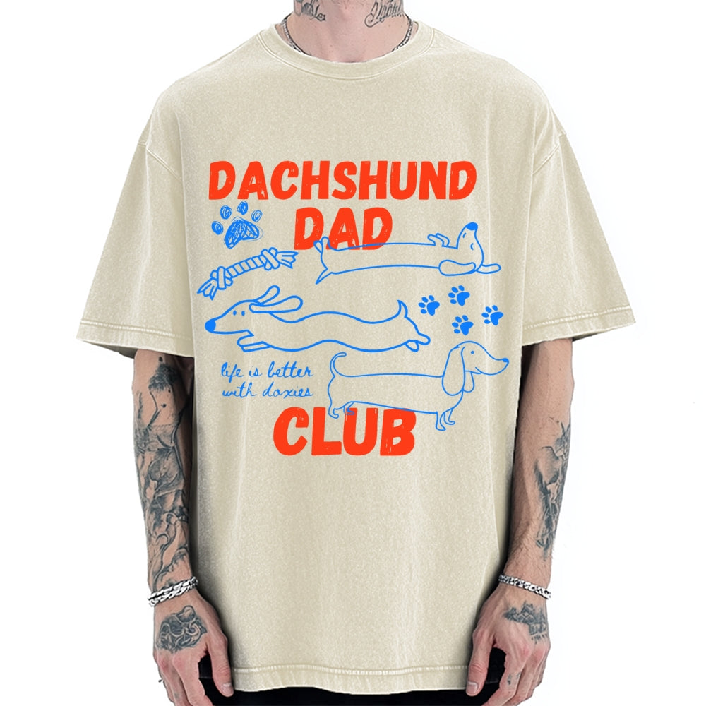 Dachshund Dad Club Vintage Washed T-shirt