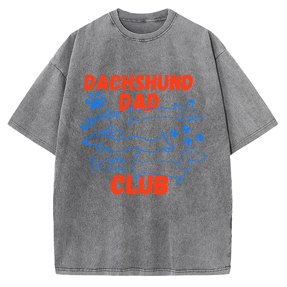 Dachshund Dad Club Vintage Washed T-shirt