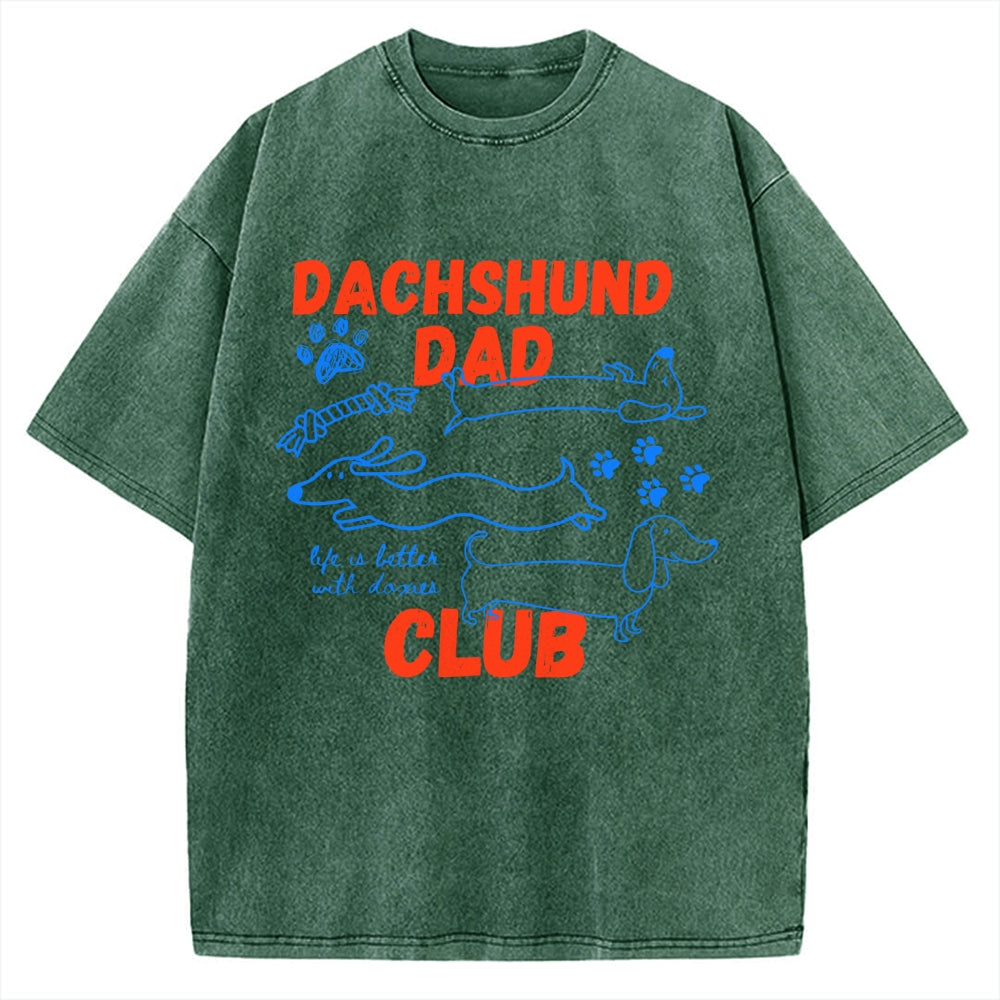 Dachshund Dad Club Vintage Washed T-shirt