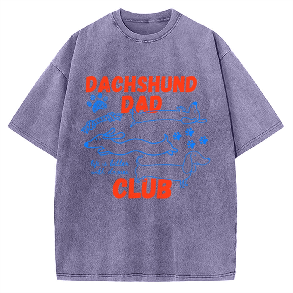 Dachshund Dad Club Vintage Washed T-shirt
