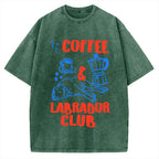 Coffee Labrador Club Vintage Washed T-shirt