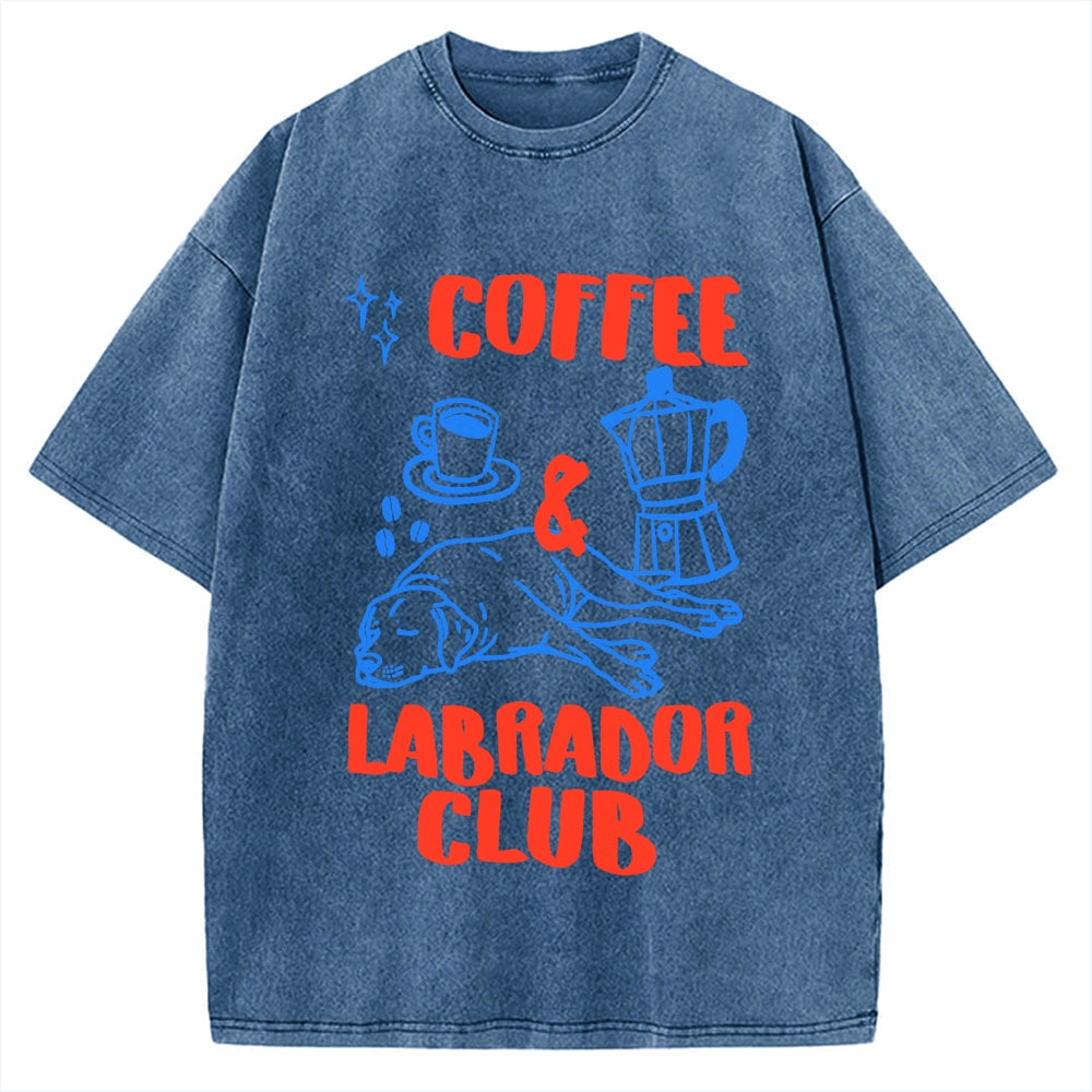 Coffee Labrador Club Vintage Washed T-shirt