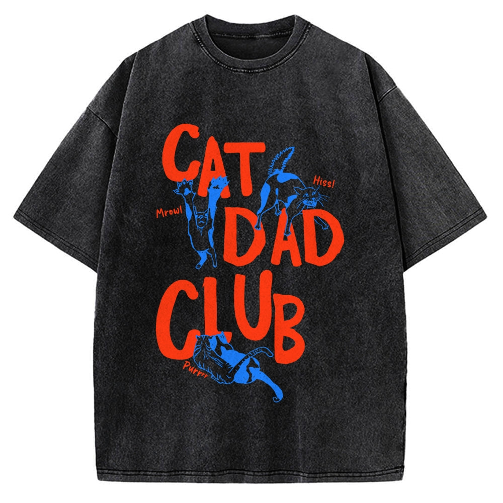 Cat Dad Club Vintage Washed T-shirt