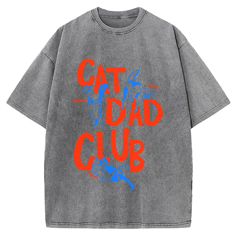 Cat Dad Club Vintage Washed T-shirt