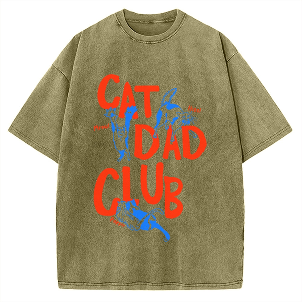 Cat Dad Club Vintage Washed T-shirt