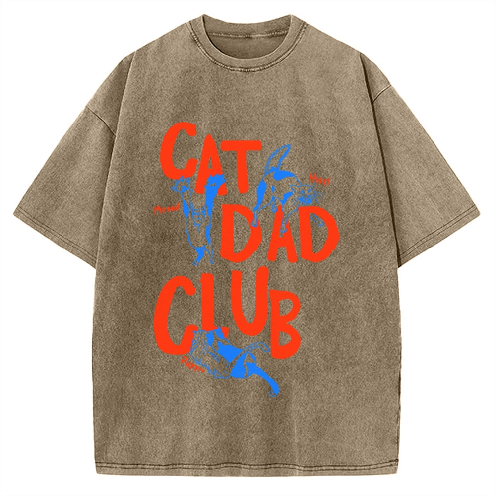 Cat Dad Club Vintage Washed T-shirt