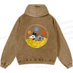 Unisex Casual Cute Opossum Printed Double-sided Washed Hoodie