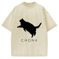 Chonk Fat Cat Meme Vintage Washed T-shirt