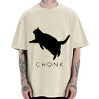 Chonk Fat Cat Meme Vintage Washed T-shirt