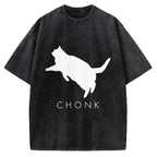 Chonk Fat Cat Meme Vintage Washed T-shirt