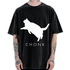 Chonk Fat Cat Meme Vintage Washed T-shirt