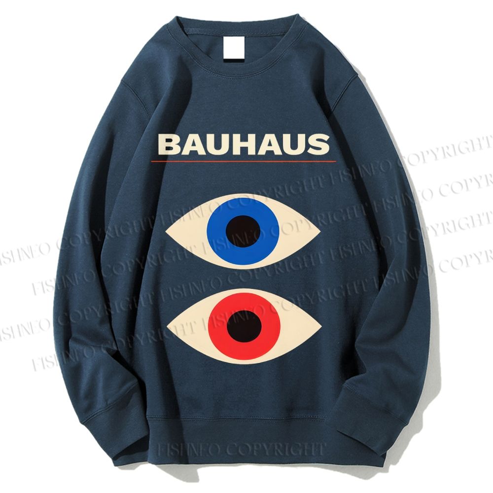 Unisex Bauhaus Geometric Eyes Printed Sweatshirt