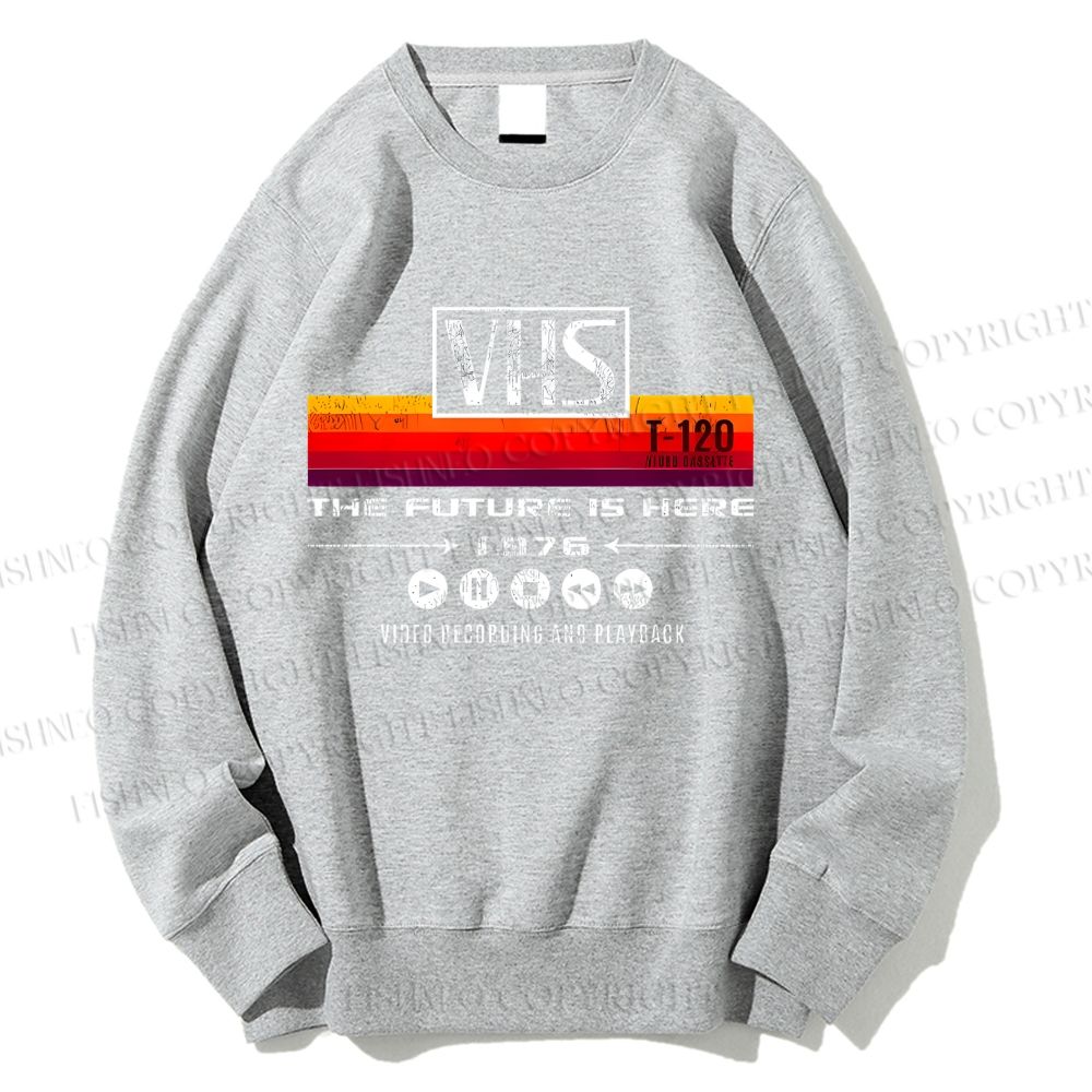 Unisex Washed VHS Vintage Printed Sweatshirt