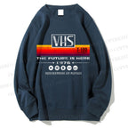 Unisex Washed VHS Vintage Printed Sweatshirt