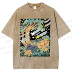 Unisex Stars in Garden Printed Washed Tee