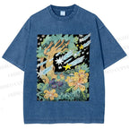 Unisex Stars in Garden Printed Washed Tee
