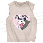 Unisex Funny Opossum Trash Baby Printed Washed Tank Top