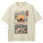 Unisex  Catsune Cat Printed Washed Tee
