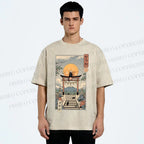 Unisex  Catsune Cat Printed Washed Tee