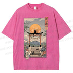 Unisex  Catsune Cat Printed Washed Tee