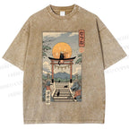 Unisex  Catsune Cat Printed Washed Tee