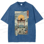 Unisex  Catsune Cat Printed Washed Tee
