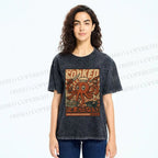 Unisex Japanese Cooking Octopus Printed Washed Tee