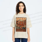 Unisex Japanese Cooking Octopus Printed Washed Tee
