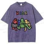 Unisex Kids Printed Washed Tee
