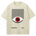 Unisex Bauhaus Geometric Eyes Printed Washed Tee