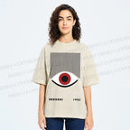 Unisex Bauhaus Geometric Eyes Printed Washed Tee