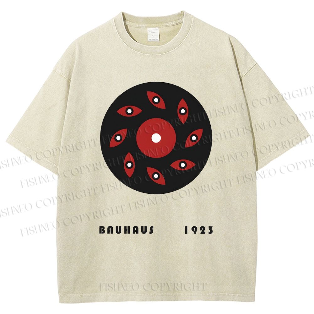 Unisex Bauhaus Art Eyes Printed Washed Tee