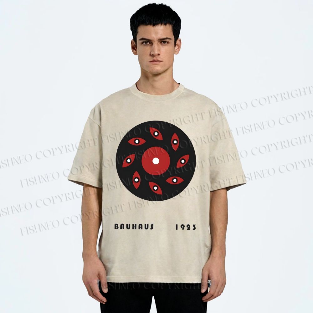 Unisex Bauhaus Art Eyes Printed Washed Tee