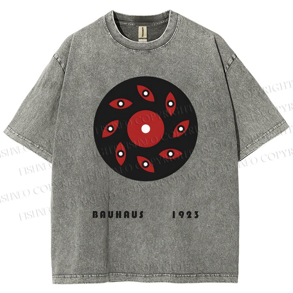 Unisex Bauhaus Art Eyes Printed Washed Tee