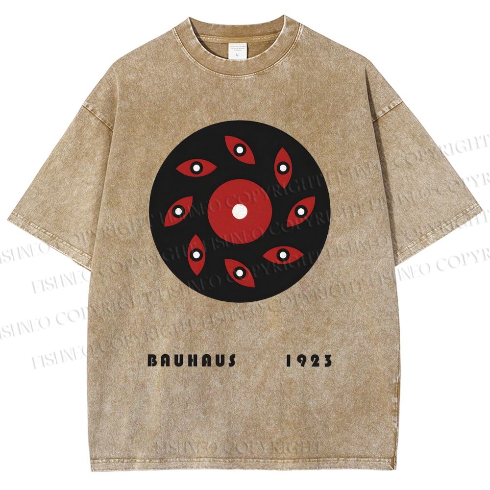 Unisex Bauhaus Art Eyes Printed Washed Tee