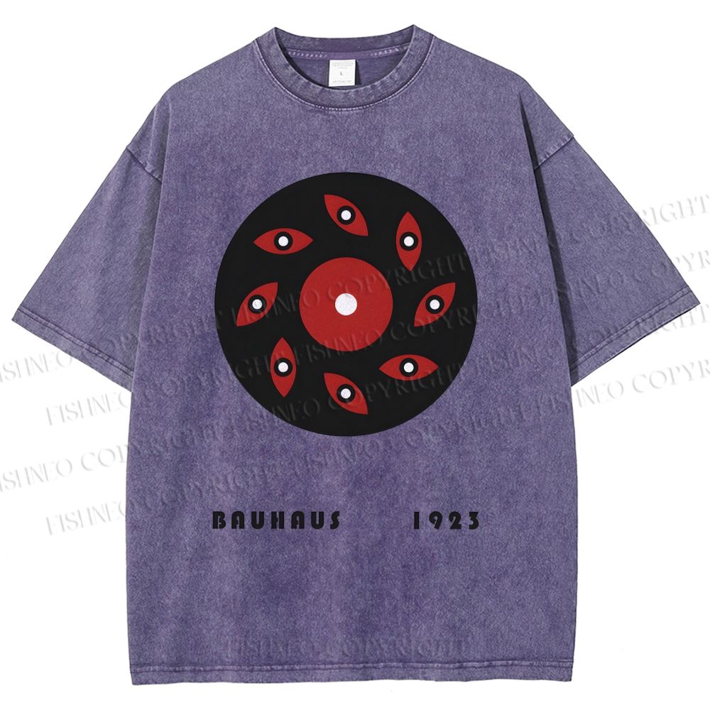 Unisex Bauhaus Art Eyes Printed Washed Tee