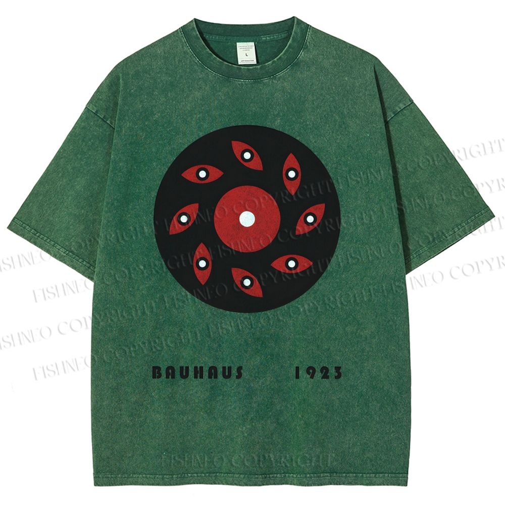 Unisex Bauhaus Art Eyes Printed Washed Tee