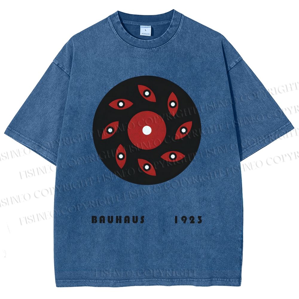 Unisex Bauhaus Art Eyes Printed Washed Tee