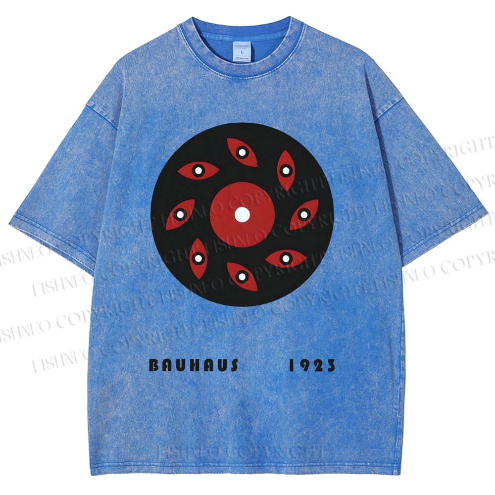 Unisex Bauhaus Art Eyes Printed Washed Tee
