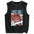 Unisex Gamabunta Printed Washed Tank Top