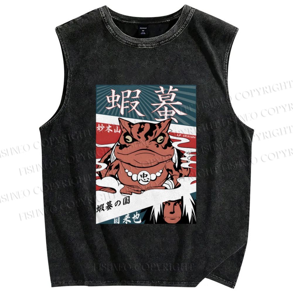 Unisex Gamabunta Printed Washed Tank Top