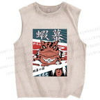 Unisex Gamabunta Printed Washed Tank Top