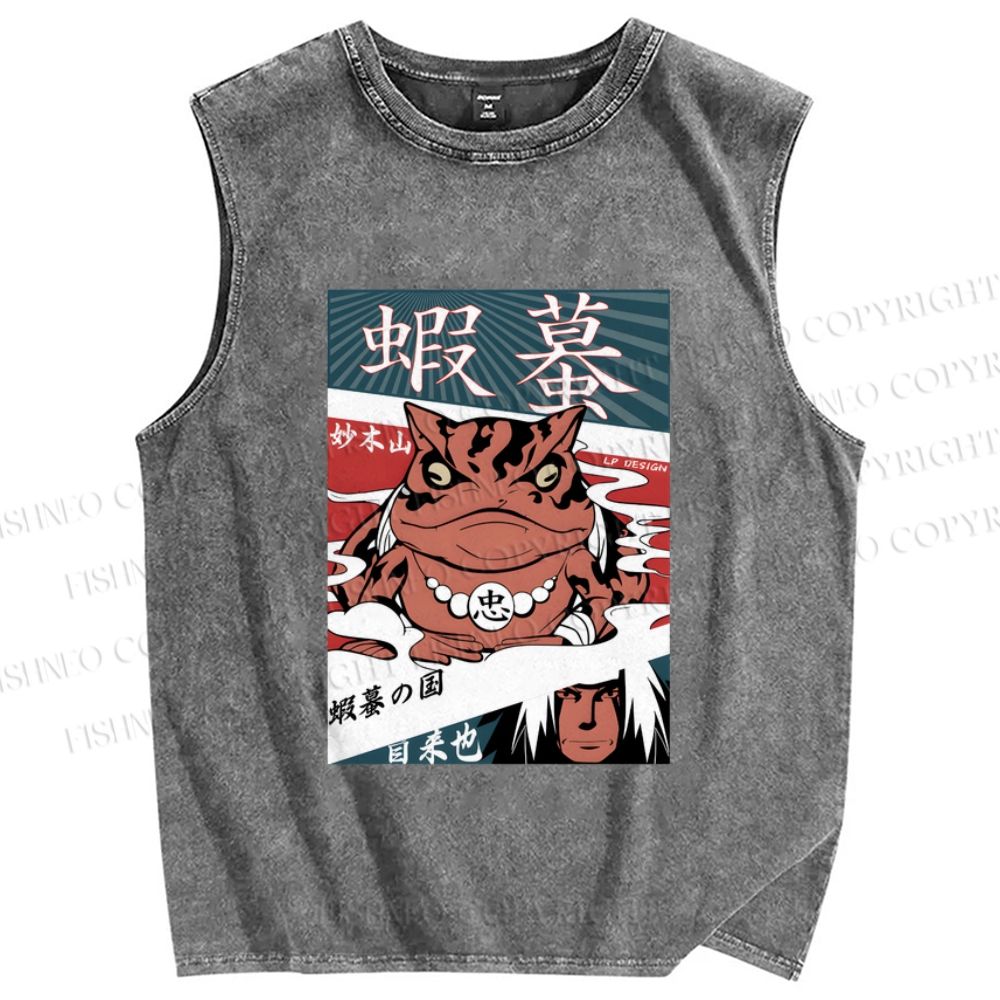 Unisex Gamabunta Printed Washed Tank Top