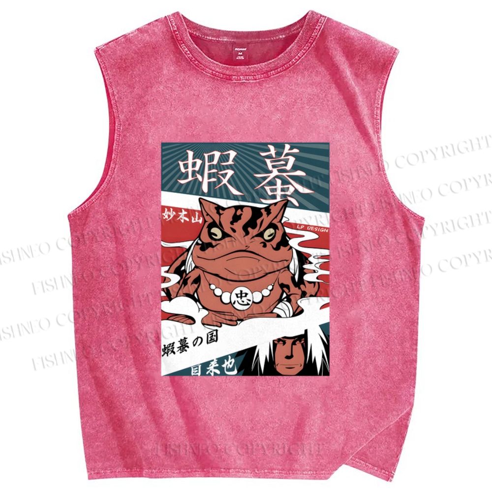 Unisex Gamabunta Printed Washed Tank Top